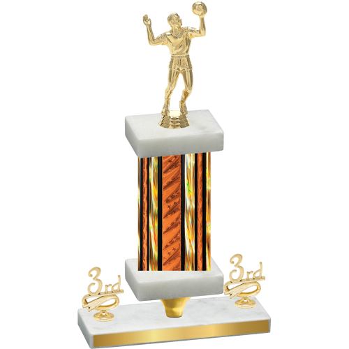 Premium Single Orange Glacier Third Place Volleyball Trophy