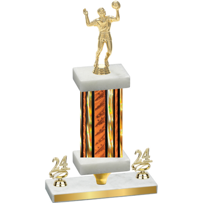 Premium Single Orange Glacier Year Volleyball Trophy