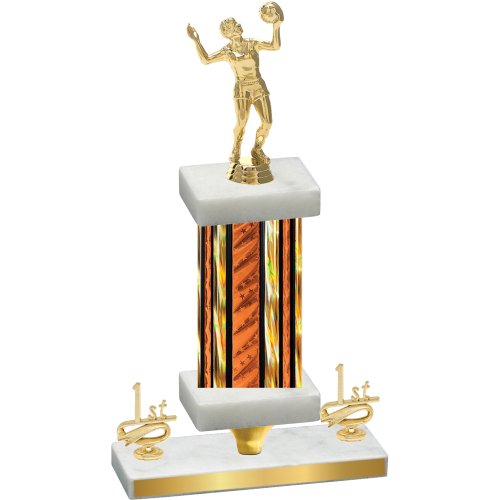 Premium Single Orange Glacier First Place Volleyball Trophy