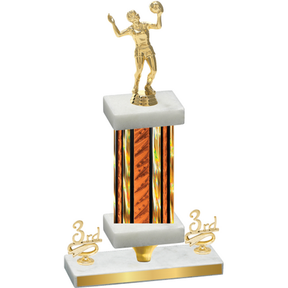 Premium Single Orange Glacier Third Place Volleyball Trophy