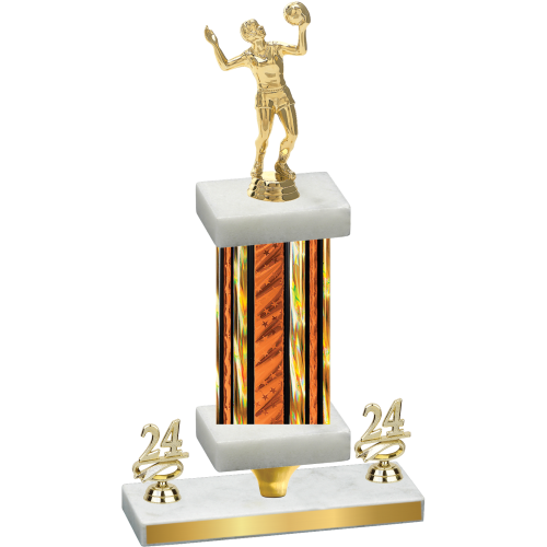 Premium Single Orange Glacier Year Volleyball Trophy