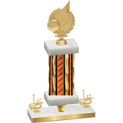Premium Single Orange Glacier First Place Volleyball Trophy
