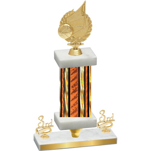 Premium Single Orange Glacier Third Place Volleyball Trophy