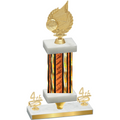 Premium Single Orange Glacier Fourth Place Volleyball Trophy