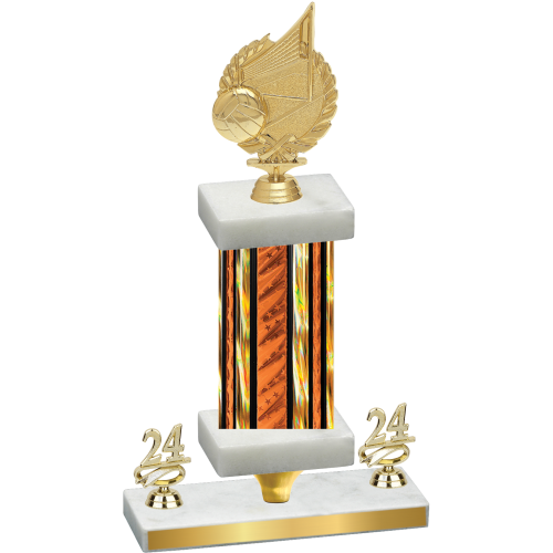 Premium Single Orange Glacier Year Volleyball Trophy