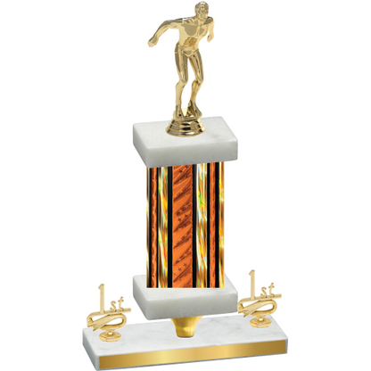 Premium Single Orange Glacier First Place Swimming Trophy