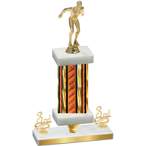 Premium Single Orange Glacier Third Place Swimming Trophy