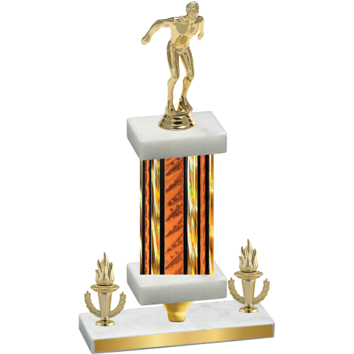 Premium Single Orange Glacier Victory Swimming Trophy