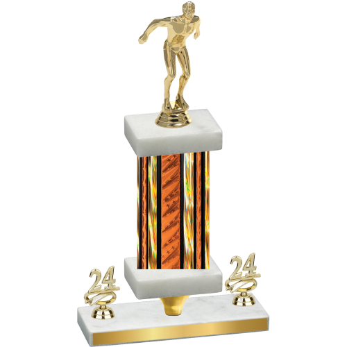 Premium Single Orange Glacier Year Swimming Trophy