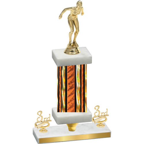 Premium Single Orange Glacier Third Place Tennis Trophy