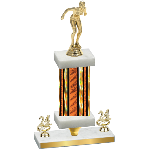 Premium Single Orange Glacier Year Tennis Trophy