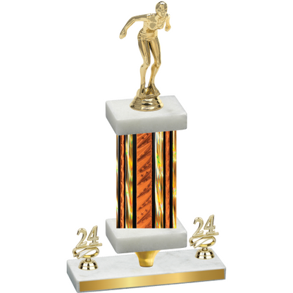 Premium Single Orange Glacier Year Tennis Trophy