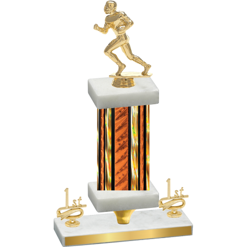 Premium Single Orange Glacier First Place Football Trophy
