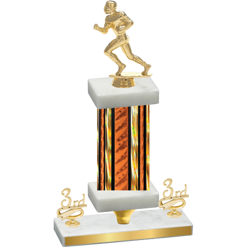 Premium Single Orange Glacier Third Place Football Trophy
