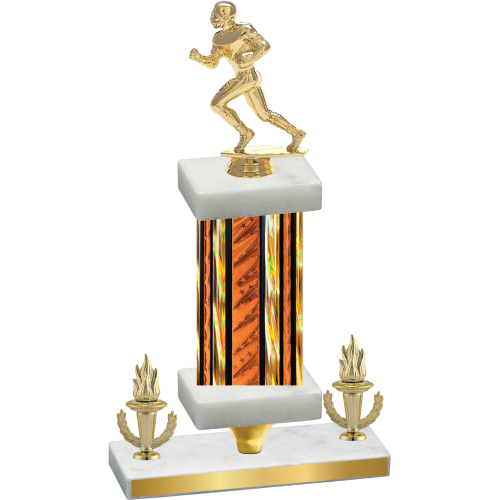 Premium Single Orange Glacier Victory Football Trophy