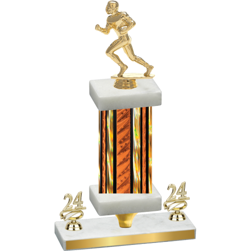 Premium Single Orange Glacier Year Football Trophy