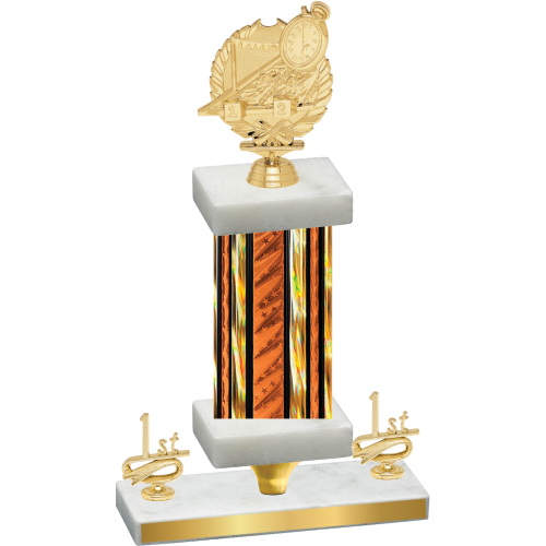 Premium Single Orange Glacier First Place Swimming Trophy