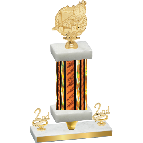 Premium Single Orange Glacier Second Place Swimming Trophy