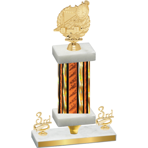 Premium Single Orange Glacier Third Place Swimming Trophy