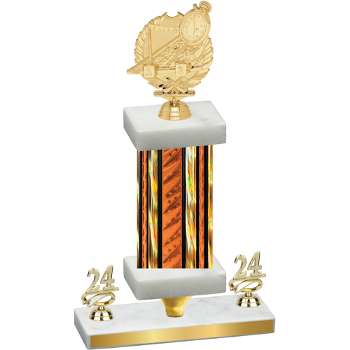 Premium Single Orange Glacier Year Swimming Trophy