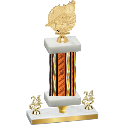 Premium Single Orange Glacier Year Swimming Trophy