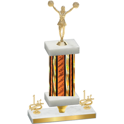 Premium Single Orange Glacier First Place Cheerleading Trophy