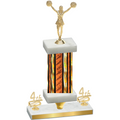 Premium Single Orange Glacier Fourth Place Cheerleading Trophy