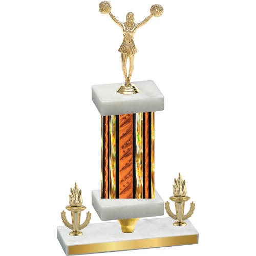 Premium Single Orange Glacier Victory Cheerleading Trophy