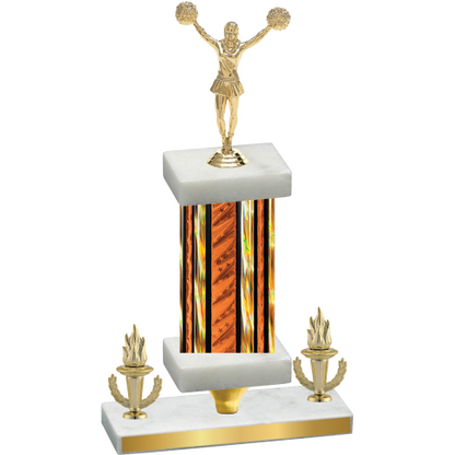 Premium Single Orange Glacier Victory Cheerleading Trophy