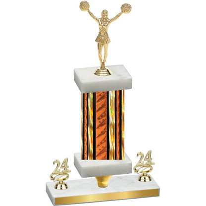 Premium Single Orange Glacier Year Cheerleading Trophy