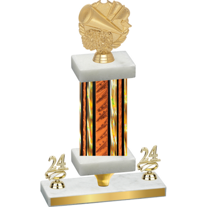 Premium Single Orange Glacier Year Cheerleading Trophy