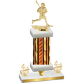 Premium Single Orange Glacier Fourth Place Lacrosse Trophy