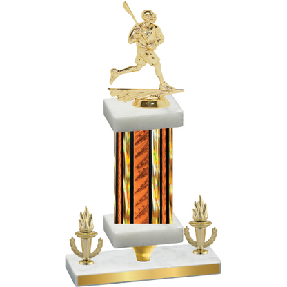 Premium Single Orange Glacier Victory Lacrosse Trophy