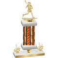 Premium Single Orange Glacier First Place Lacrosse Trophy
