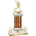 Premium Single Orange Glacier Second Place Lacrosse Trophy