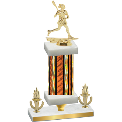 Premium Single Orange Glacier Victory Lacrosse Trophy