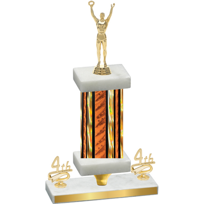 Premium Single Orange Glacier Fourth Place Victory Trophy