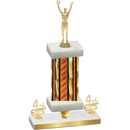 Premium Single Orange Glacier Fourth Place Victory Trophy