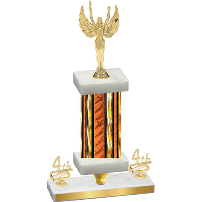 Premium Single Orange Glacier Fourth Place Victory Trophy