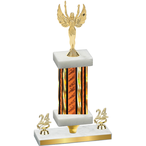 Premium Single Orange Glacier Year Victory Trophy