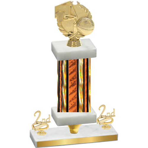 Premium Single Orange Glacier Second Place Basketball Trophy