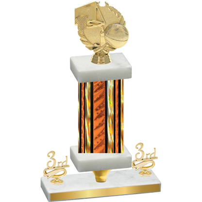 Premium Single Orange Glacier Third Place Basketball Trophy