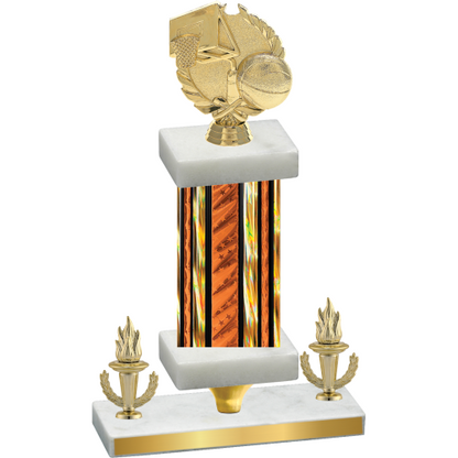 Premium Single Orange Glacier Victory Basketball Trophy