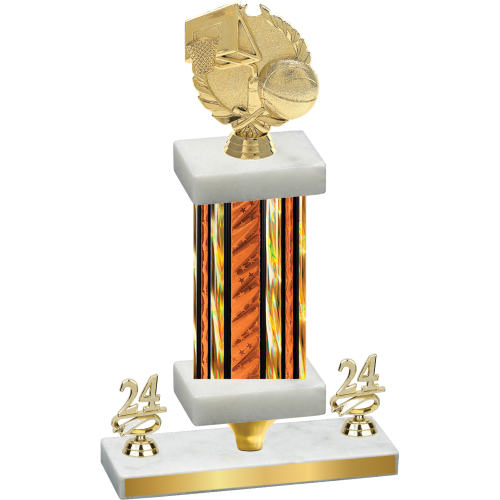 Premium Single Orange Glacier Year Basketball Trophy