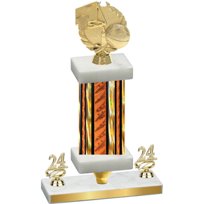 Premium Single Orange Glacier Year Basketball Trophy