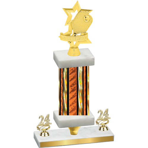 Premium Single Orange Glacier Year Pickleball Trophy