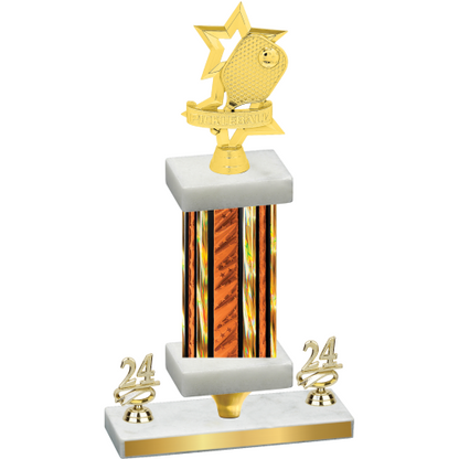 Premium Single Orange Glacier Year Pickleball Trophy