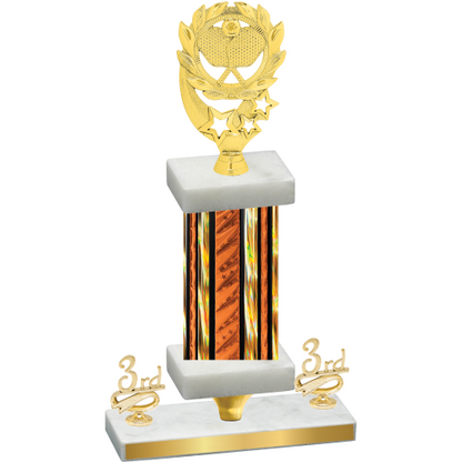 Premium Single Orange Glacier Third Place Pickleball Trophy