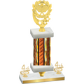 Premium Single Orange Glacier Fourth Place Pickleball Trophy
