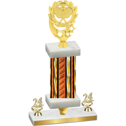 Premium Single Orange Glacier Year Pickleball Trophy